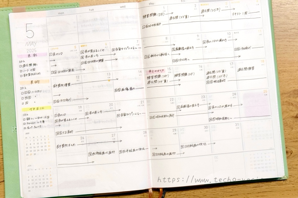 勉強手帳の中身