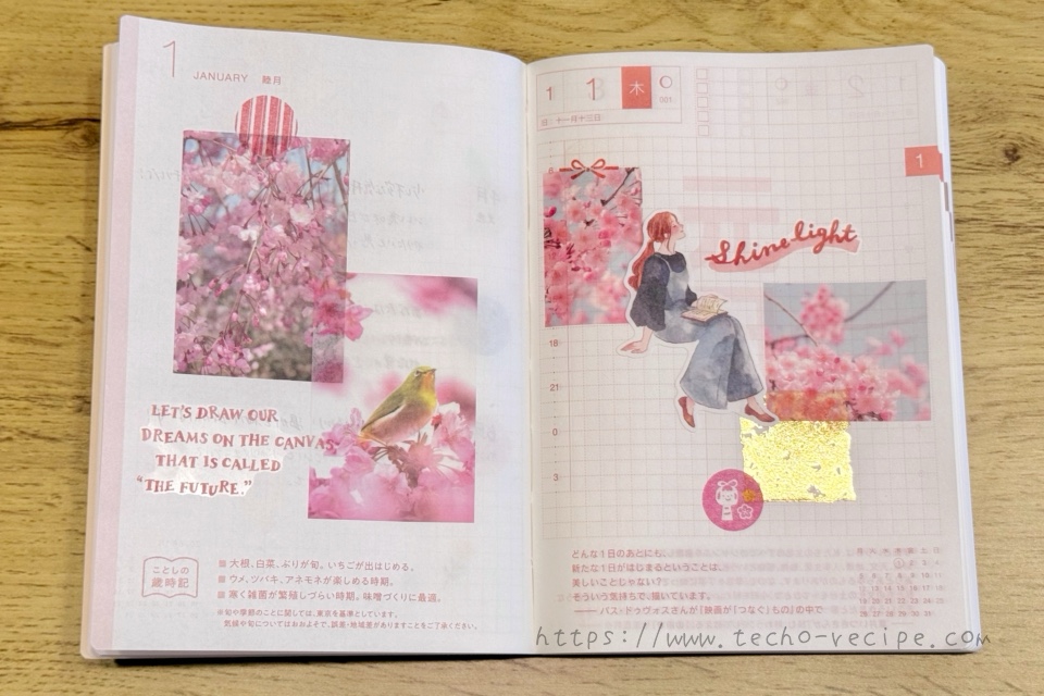 ほぼ日手帳オリジナルavecの扉ページデコ