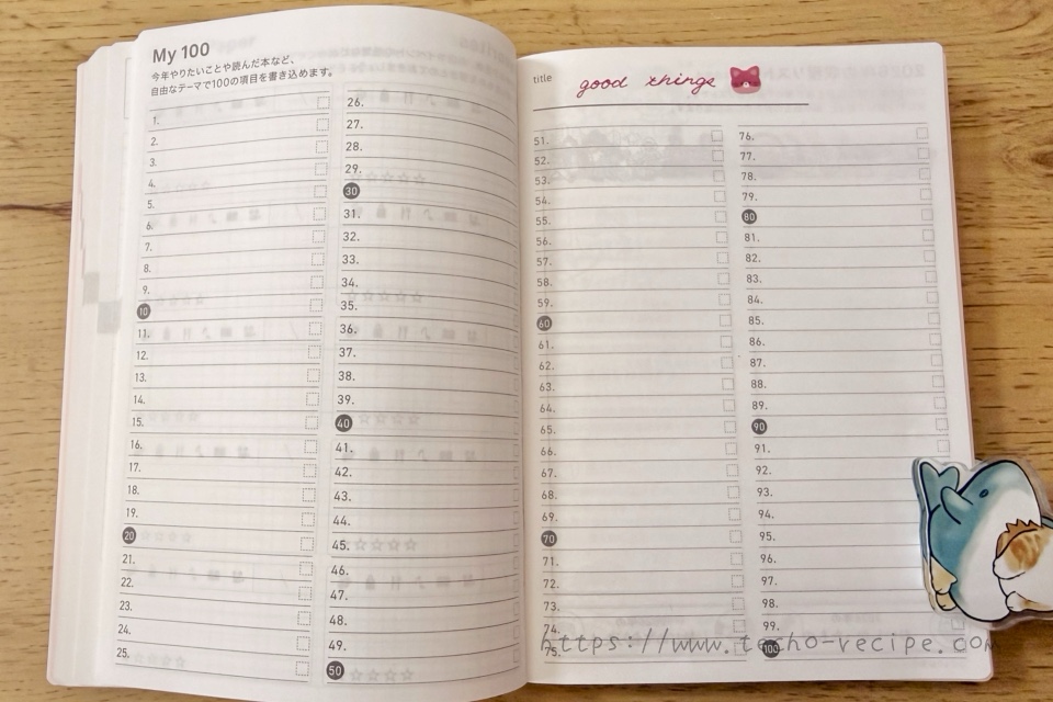 ほぼ日手帳オリジナルavecのMy100のセットアップ