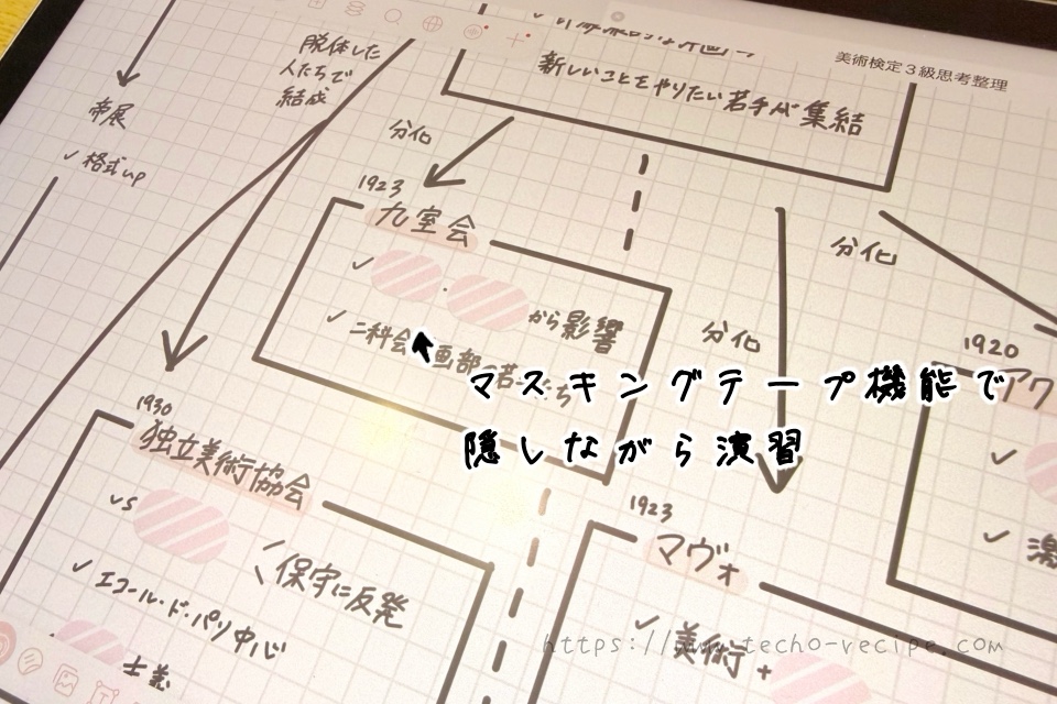 マウキングテープ機能で隠しながら演習