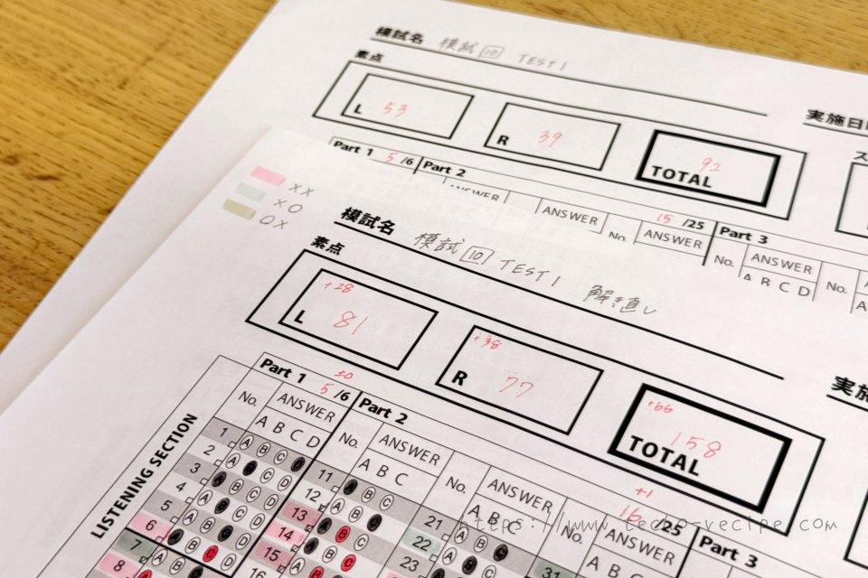 解き直した模試の例